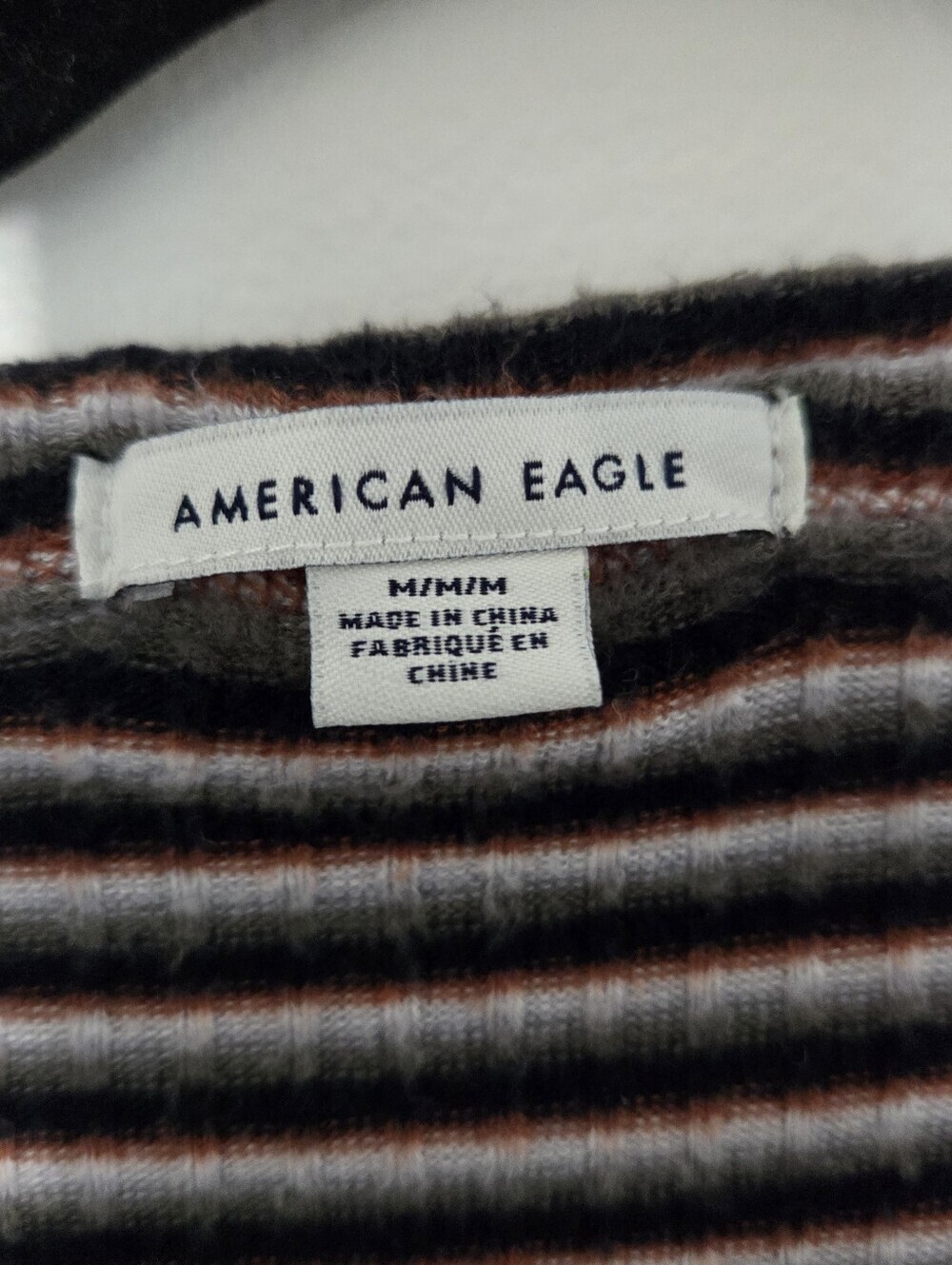 American Eagle Medium Striped Long Sleeve Henley Dress - Picture 3 of 5